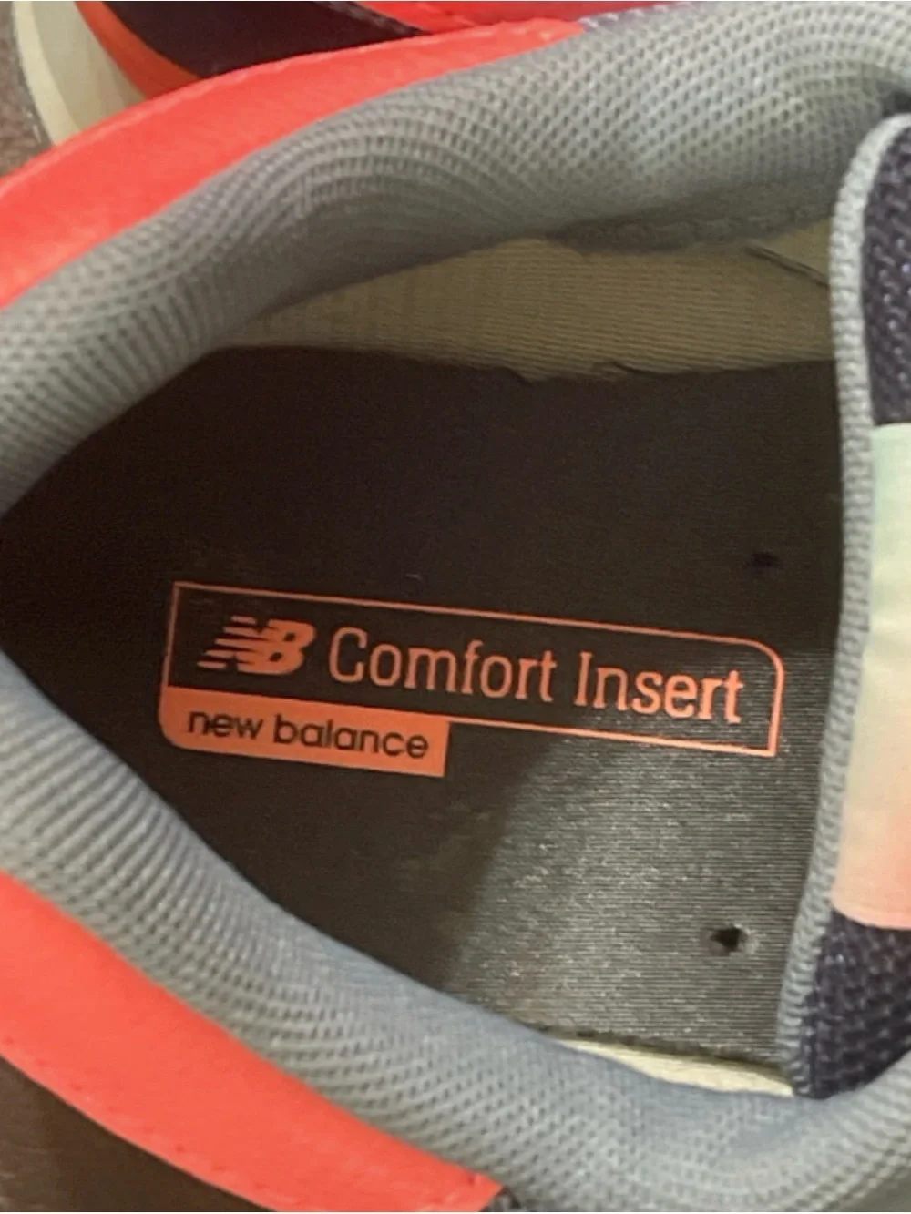 Women’s 9.5 New Balance Blue and Coral Sneakers